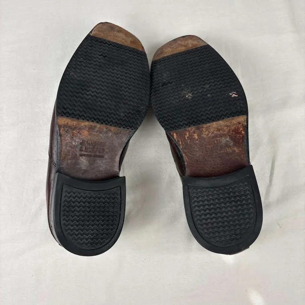Johnston & Murphy Mens Brown Leather Slip On Loafer Dress Shoes Size 9M‎